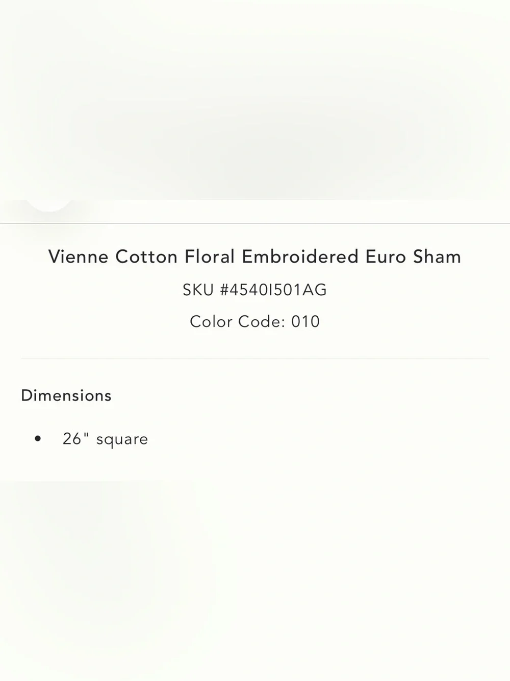 New Anthropologie vienne floral cotton embroidered euro sham lace white cover